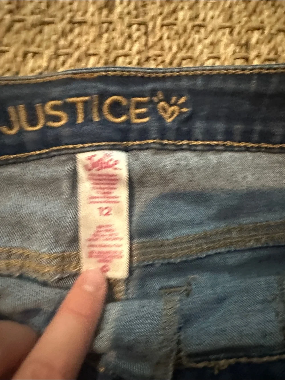 Justice Iridescent Sequin Denim Shorts - Blue